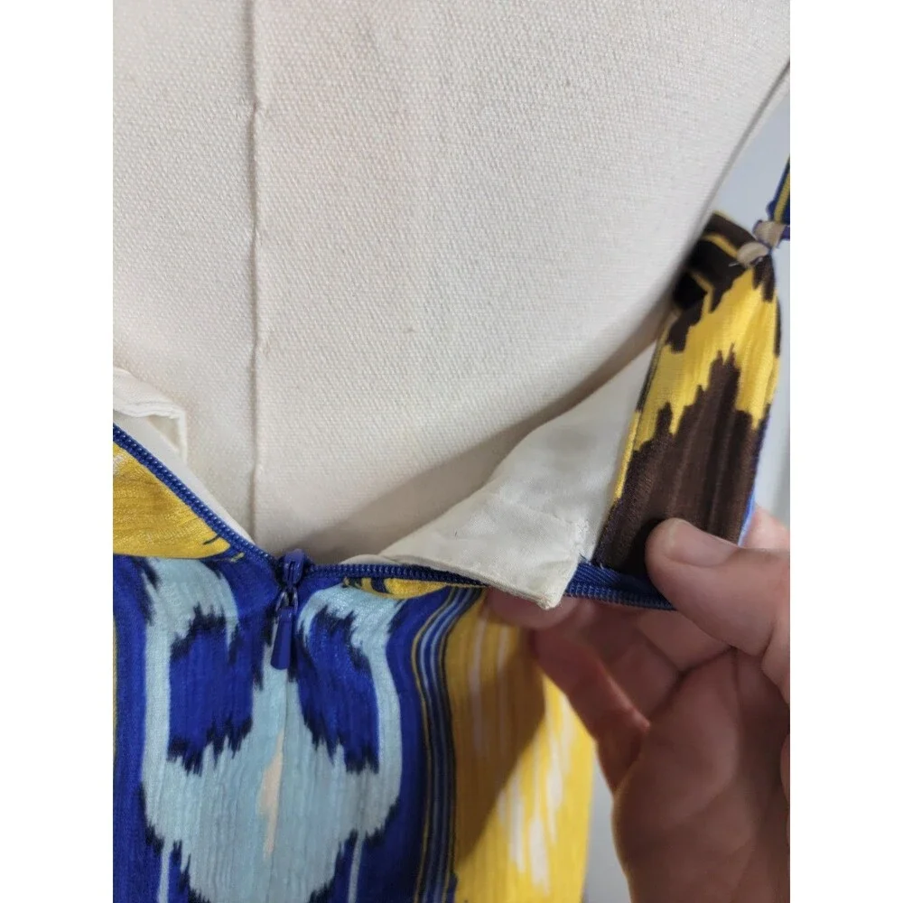 Tory Burch Dress 4 Ikat Printed Silk Strapless Optional Straps Resort 2009